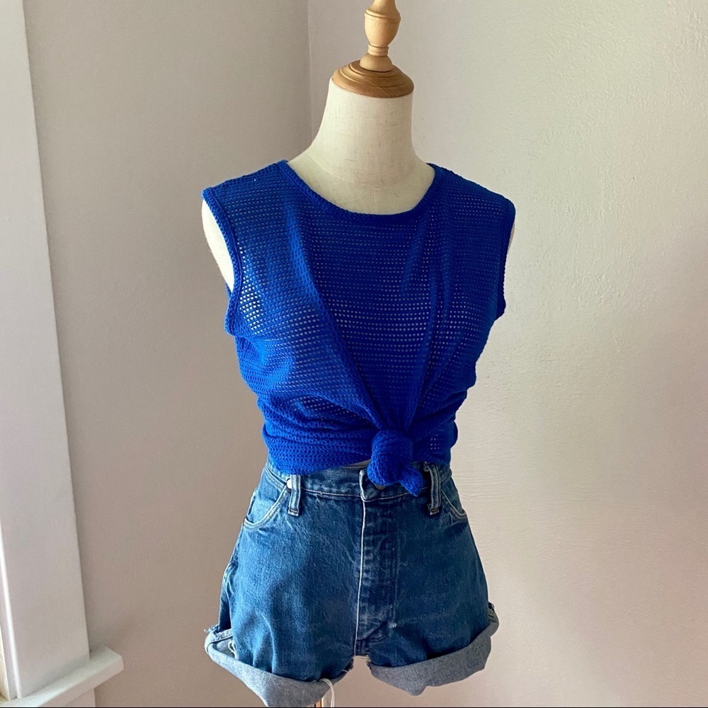 DKNYC Royal Blue Mesh Tank